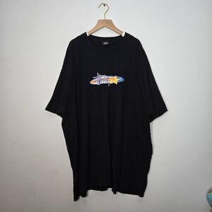 Stüssy Size XXL Two Star Logo T-Shirt Streetwear Black Tee